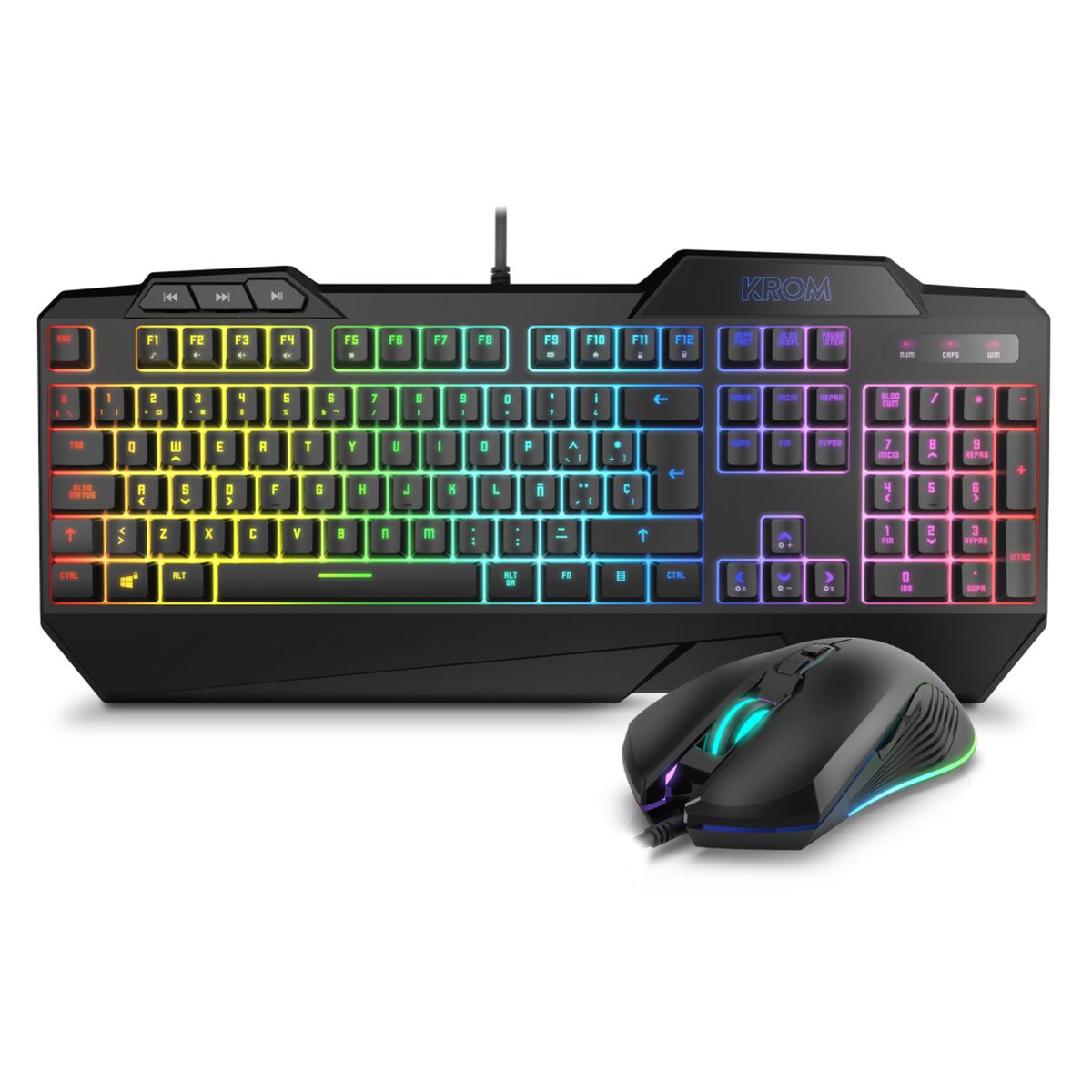 Keyboard with Gaming Mouse Krom NXKROMKRSHRSP Black Keyboard with Gaming Mouse Krom NXKROMKRSHRSP Black