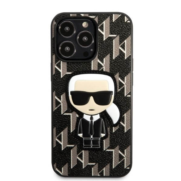 Karl Lagerfeld KLHCP13LPMNIKBK Apple iPhone 13 Pro hardcase black Monogram Ikonik Patch