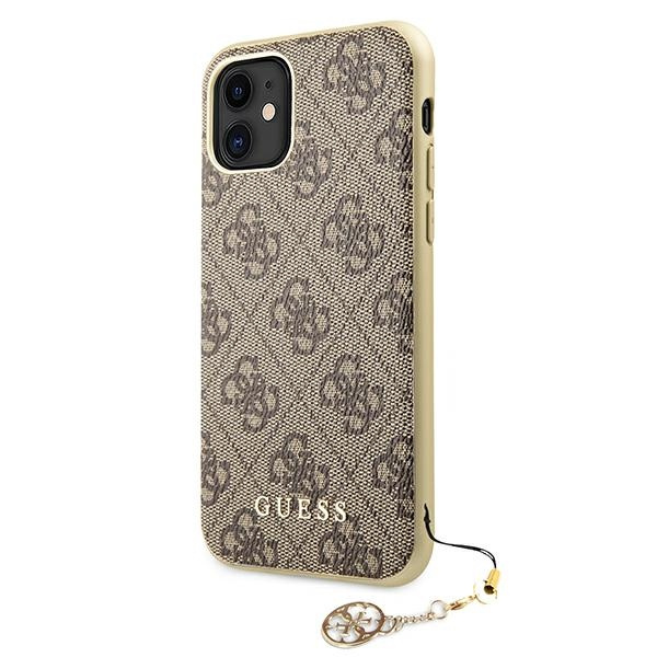 Guess GUHCN61GF4GBR Apple iPhone 11 brown hard case 4G Charms Collection