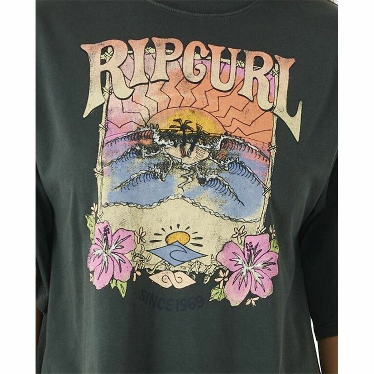 Women’s Short Sleeve T-Shirt Rip Curl Barrelled Heritage Black Women’s Short Sleeve T-Shirt Rip Curl Barrelled Heritage Black