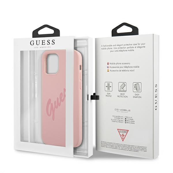 Guess GUHCP12LLSVSPI Apple iPhone 12 Pro Max pink hardcase Script Vintage