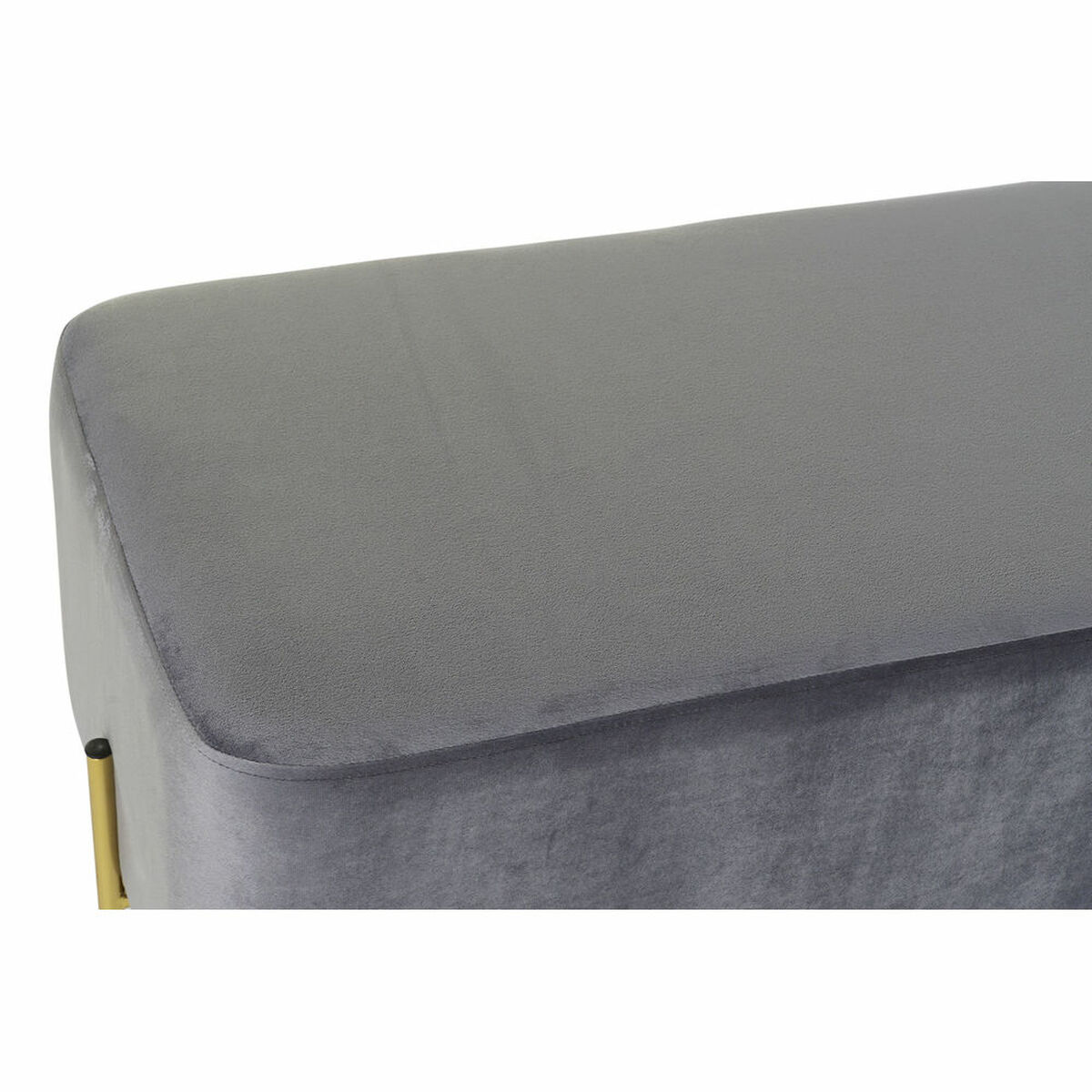 Bench DKD Home Decor   Grey Golden Metal Polyester Velvet (91 x 46,5 x 42 cm)
