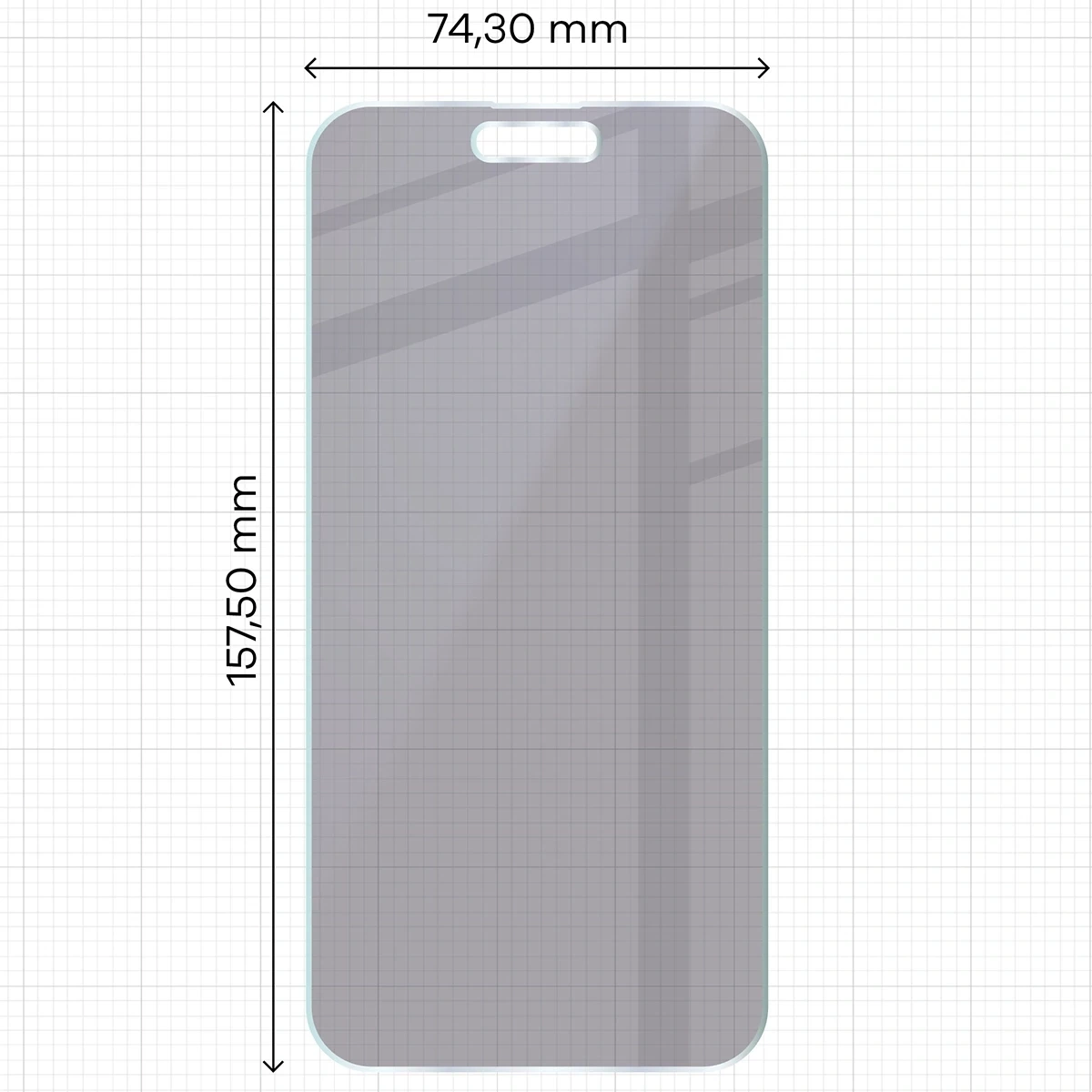 Prywatyzujące szkło hybrydowe Bizon Glass Mule Shadow do Apple iPhone 15 Plus matowe