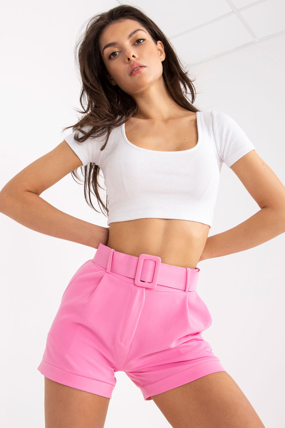  Shorts model 166321 Italy Moda  pink