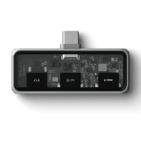 Adapter mobilny Satechi Mobile XR Hub with Audio, USB-C / USB-C PD 100W, USB-C DP 1.4 4K@60Hz, Jack 3.5mm szary
