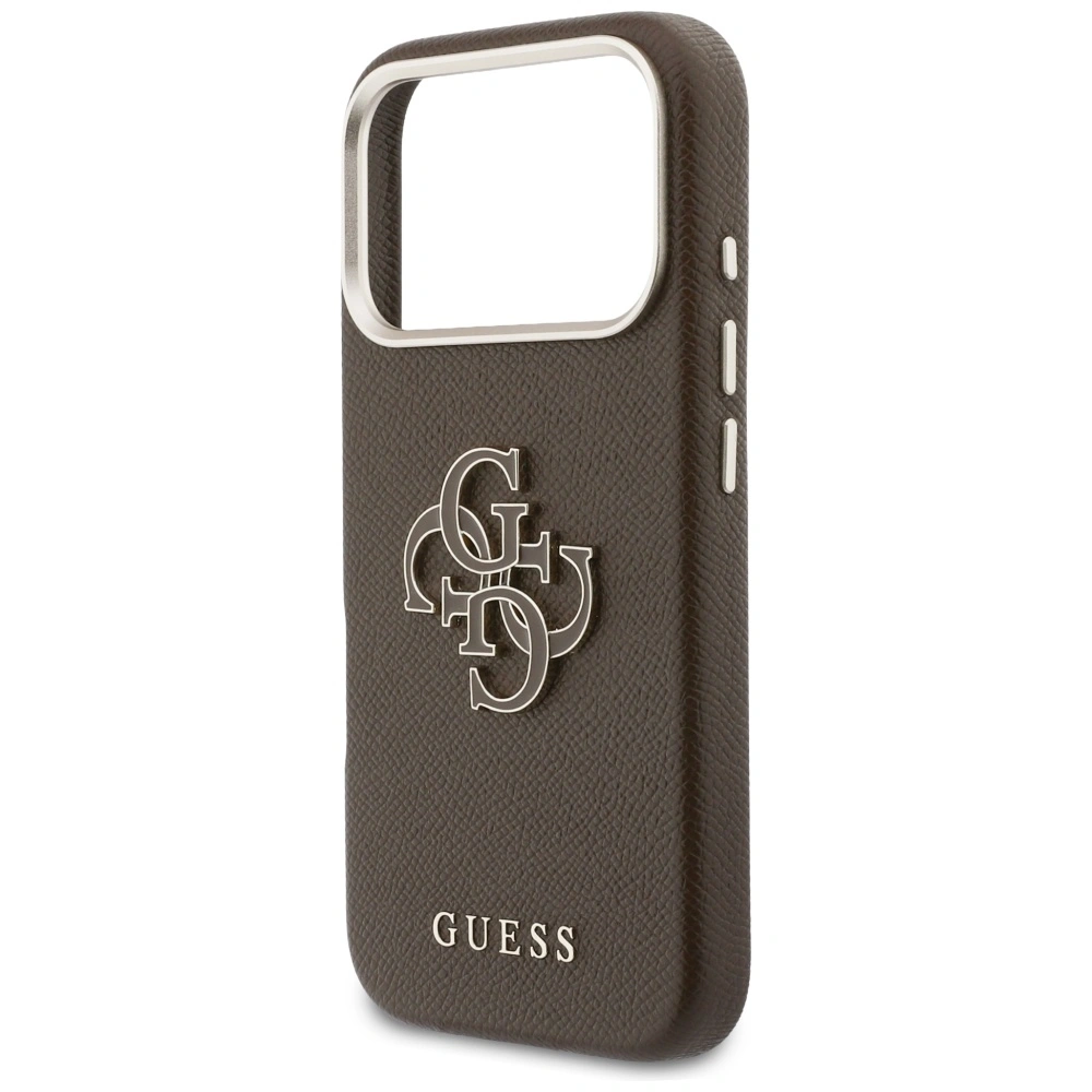 Etui Guess FW Resin Logo do Apple iPhone 17 Pro brązowy