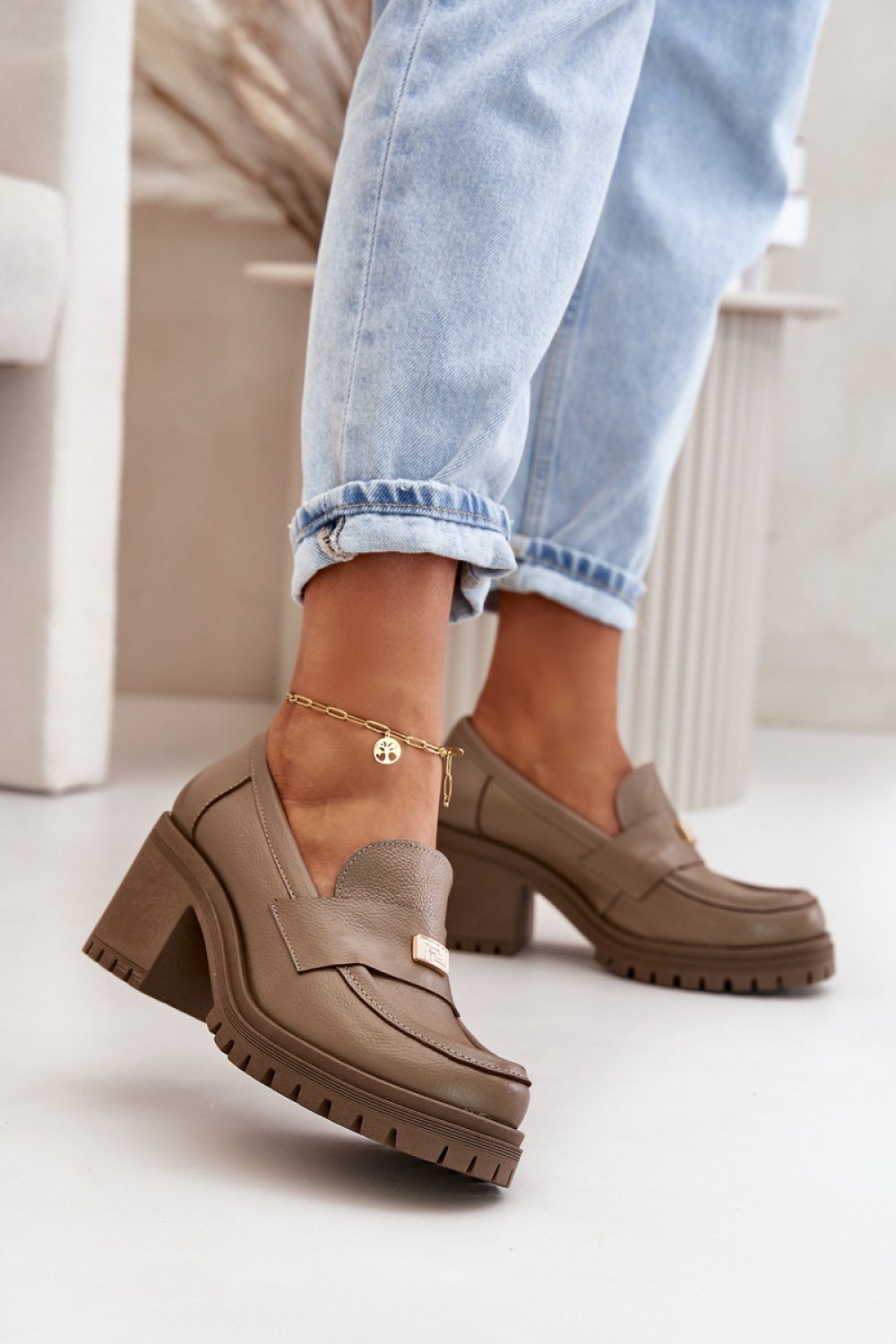  Heeled low shoes model 199314 Step in style  beige