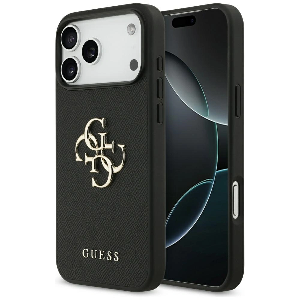 Etui Guess Grained Big 4G & Classic Logo do Apple iPhone 17 Pro Max czarny
