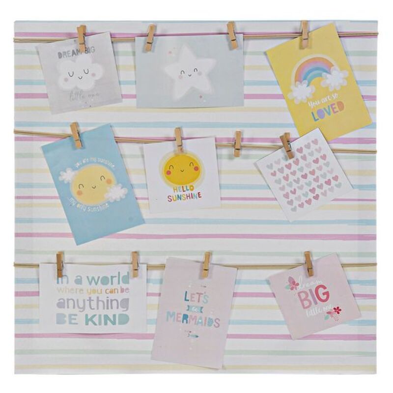 Photo frame DKD Home Decor Sunshine Canvas Multicolour Baby 50 x 2 x 50 cm
