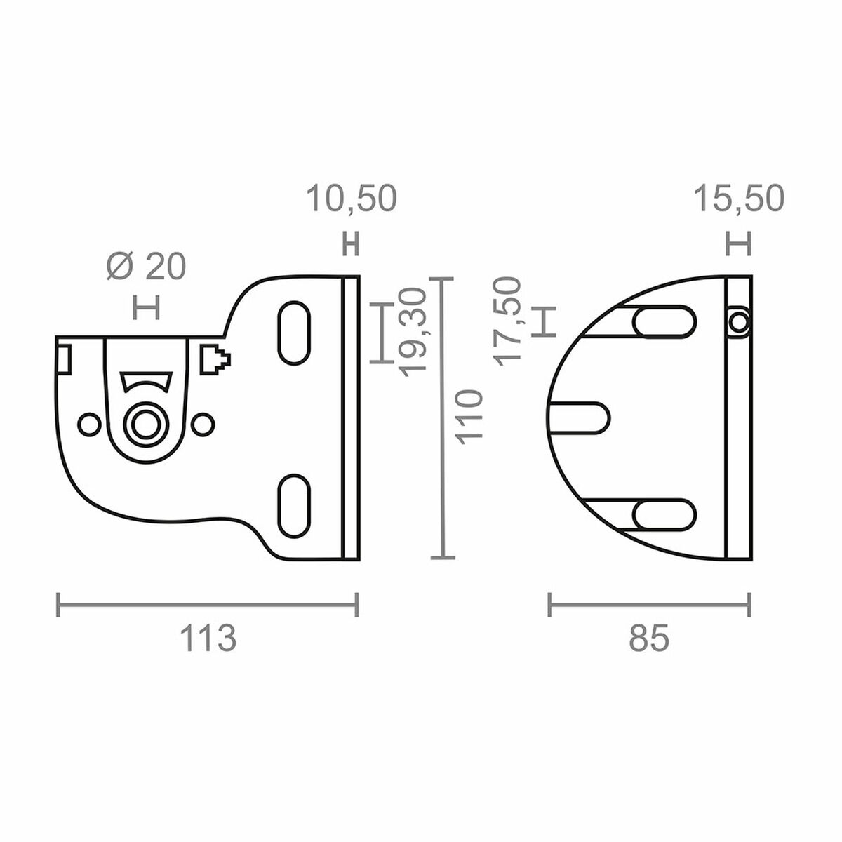 Awning support Micel TLD03 White 11,3 x 8,5 x 11 cm 2 Pieces Shaft