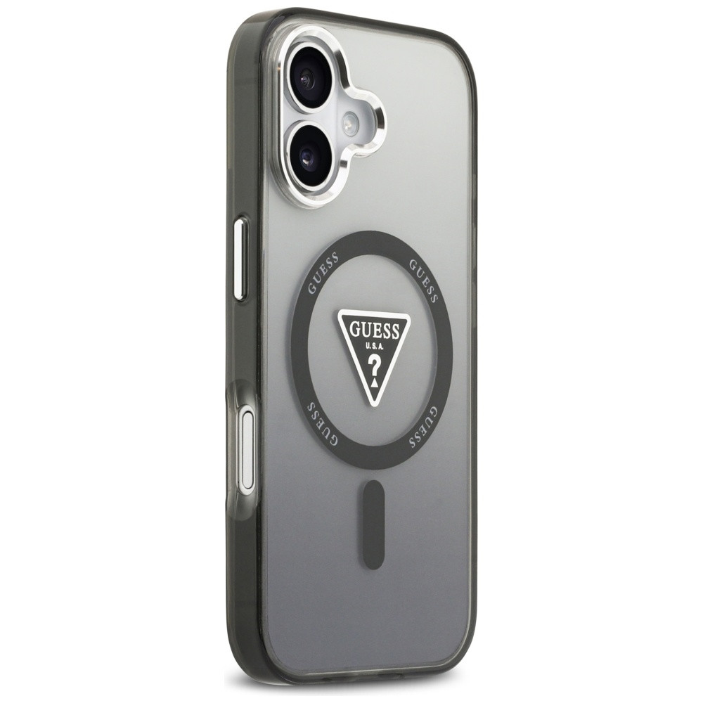 Etui Guess IML Gradient Triangle Logo MagSafe do Apple iPhone 17 czarny