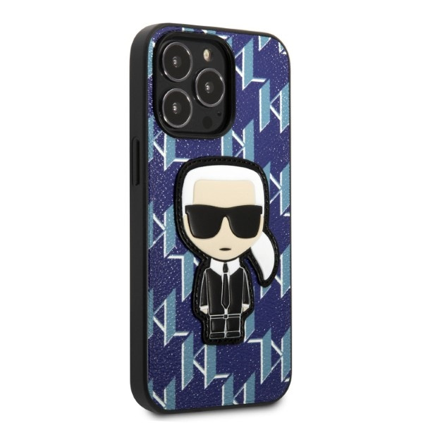 Karl Lagerfeld KLHCP13XPMNIKBL Apple iPhone 13 Pro Max hardcase blue Monogram Ikonik Patch
