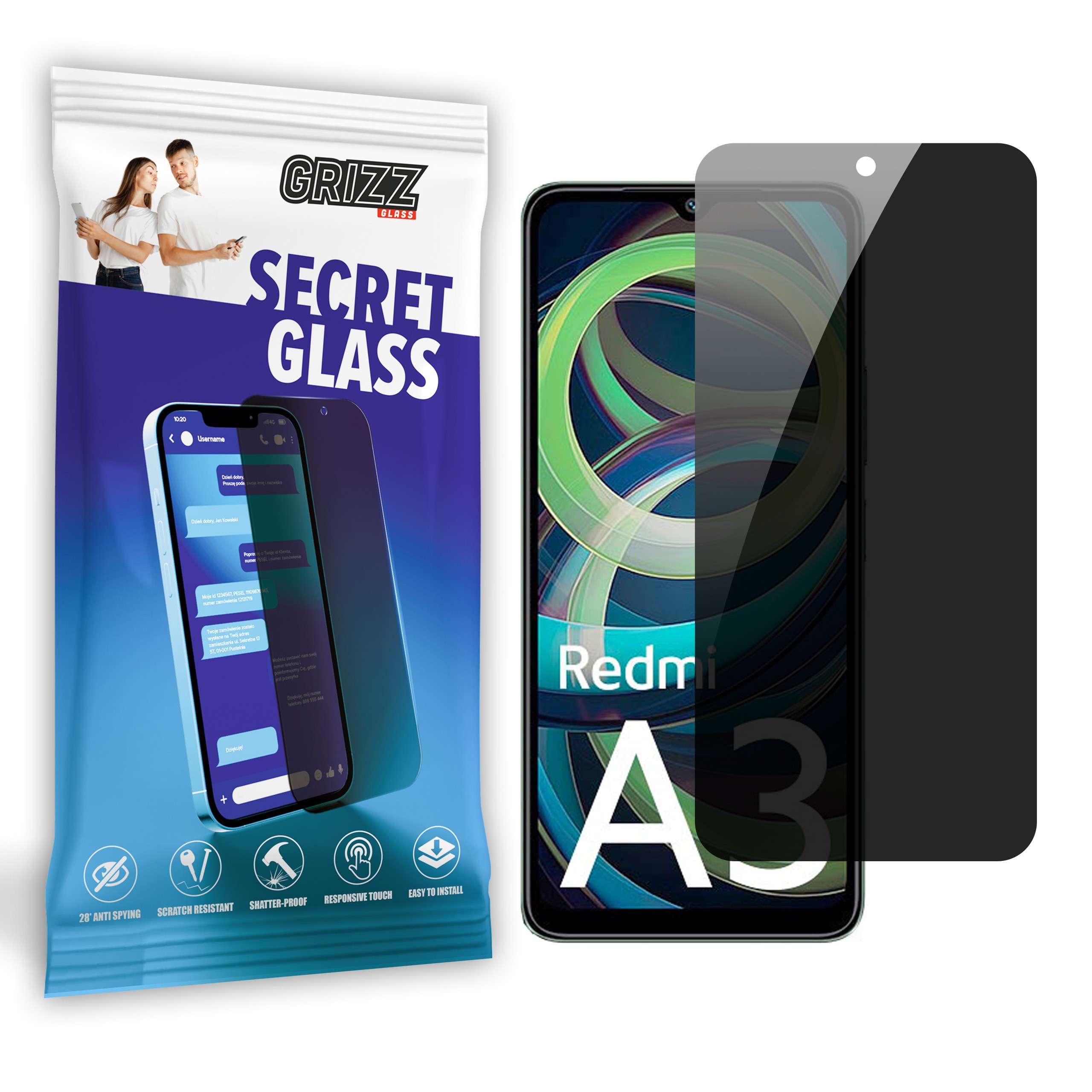 GrizzGlass SecretGlass Xiaomi Redmi A3