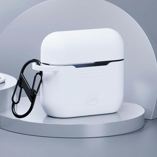 3MK Silicon Case Apple AirPods Pro + carabiner white