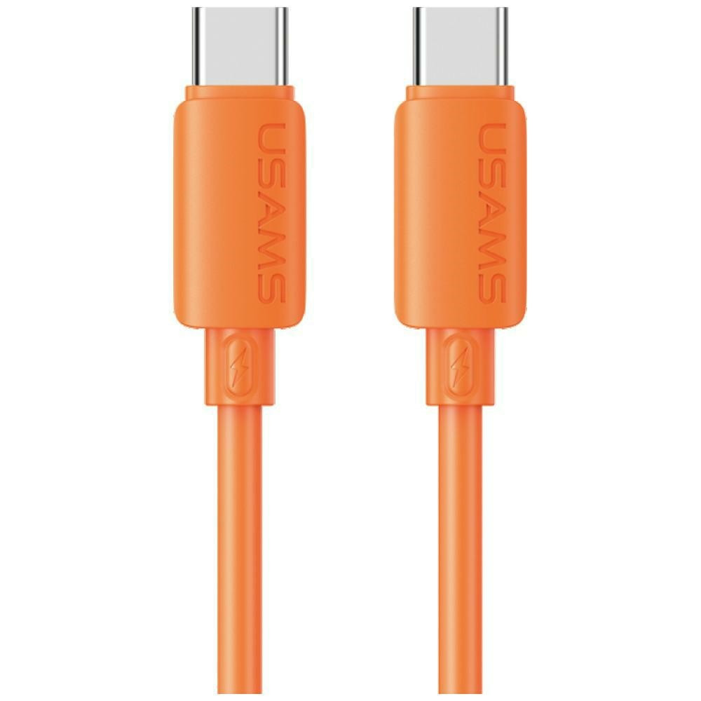 Kabel USAMS U98 60W 3A Silicone Fast Charging USB-C do USB-C pomarańczowy