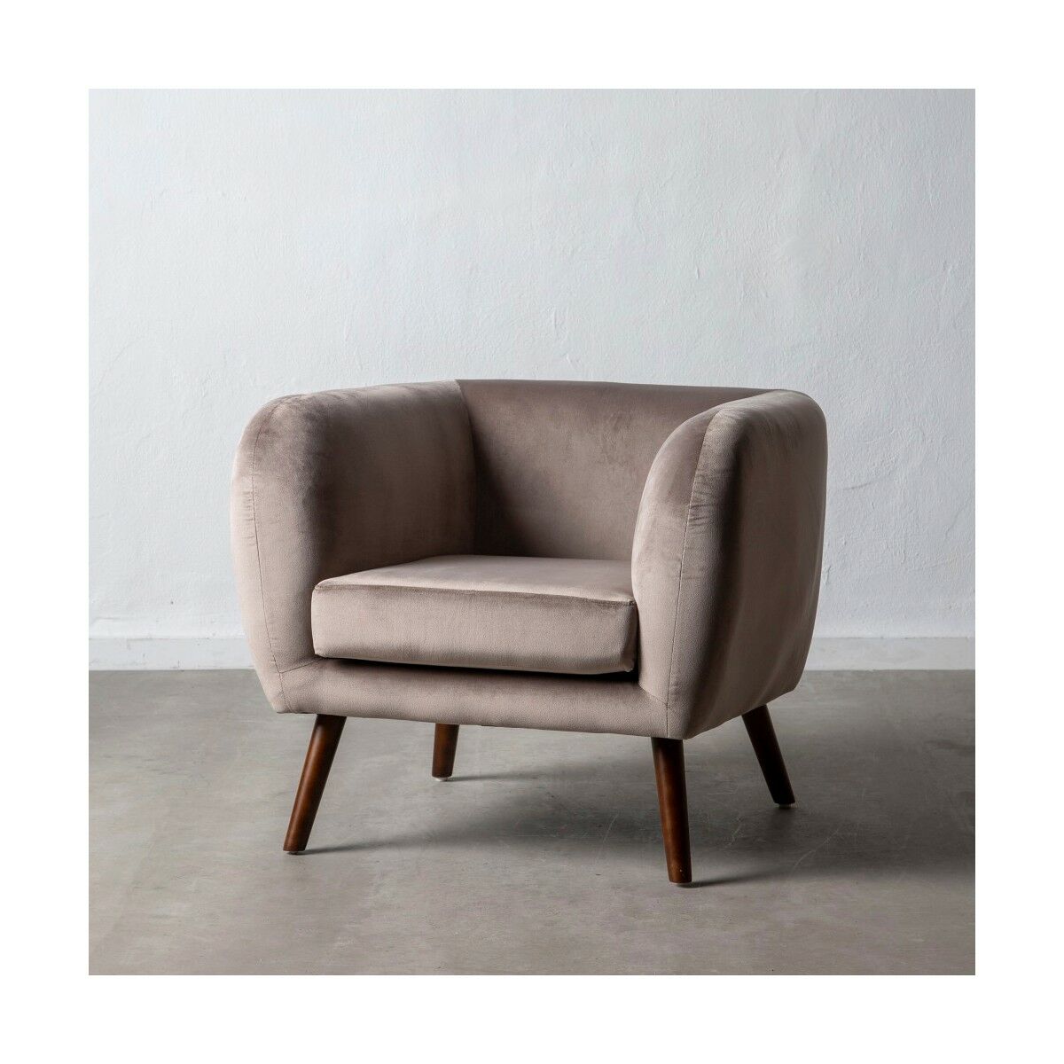 Armchair 81 x 73 x 70 cm Synthetic Fabric Wood Taupe