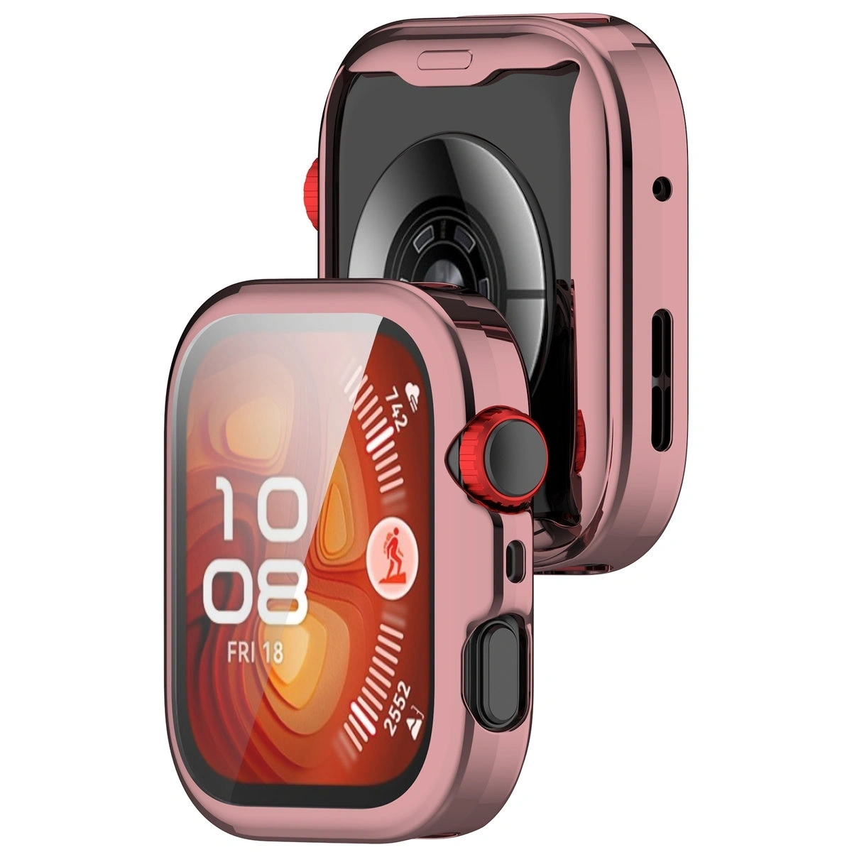 Etui z osłoną ekranu Bizon Case Watch Felipe do Huawei Watch Fit 4 Pro różowe