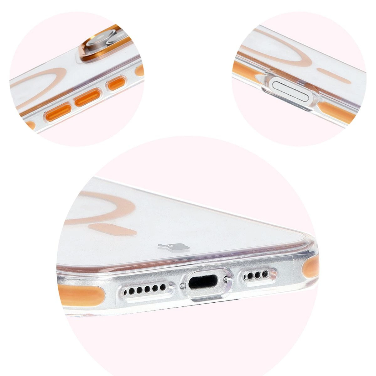 Bizon Case Marco Apple iPhone 16 Pro Max clear with orange frame