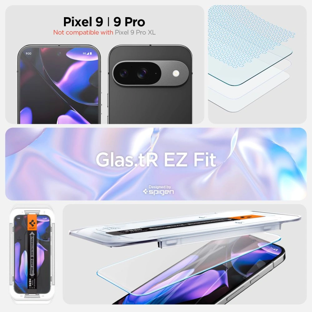Spigen GLAS.tR ez Fit Google Pixel 9 / 9 Pro Clear [2 PACK]