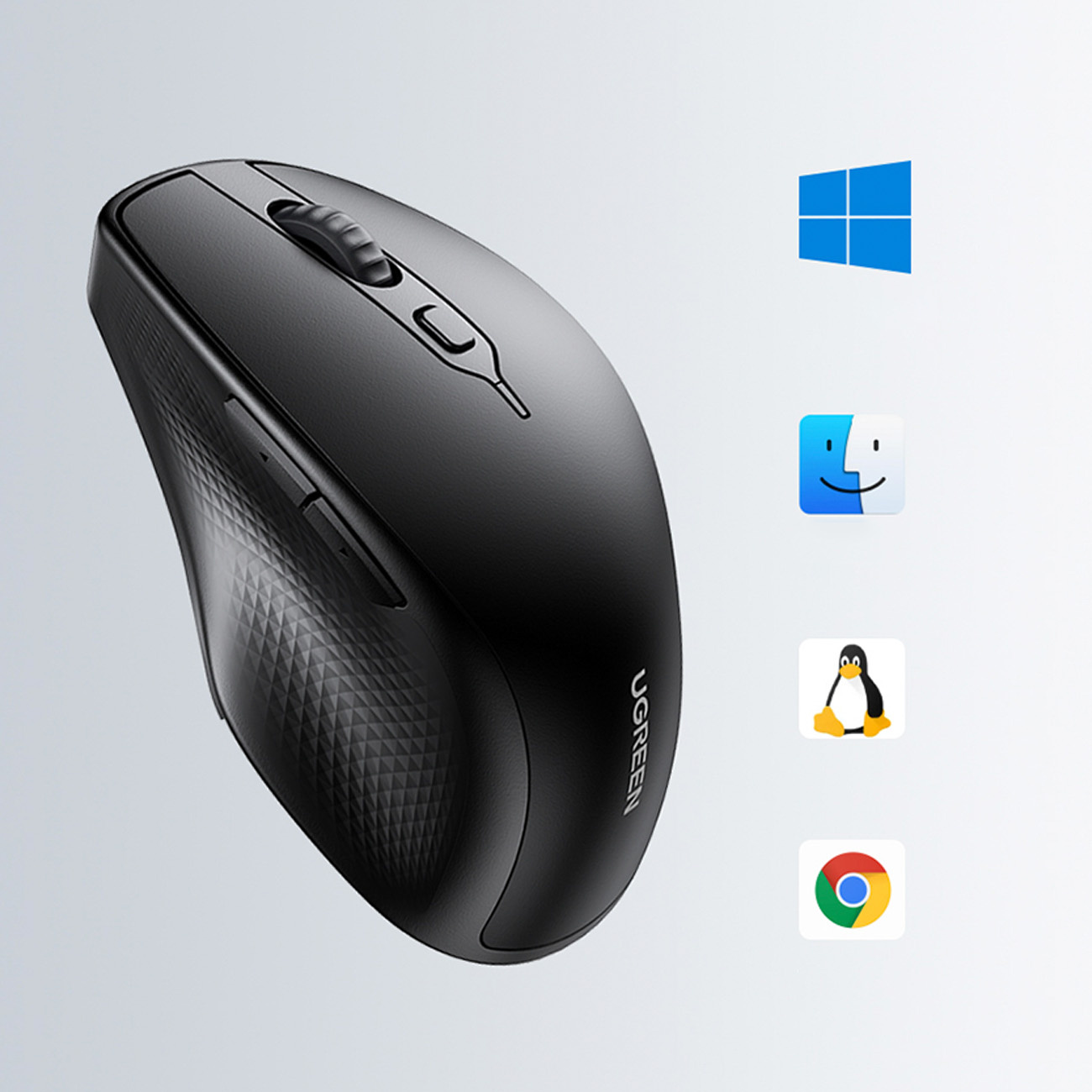 UGREEN MU101 Ergonomic Wireless Mouse Black