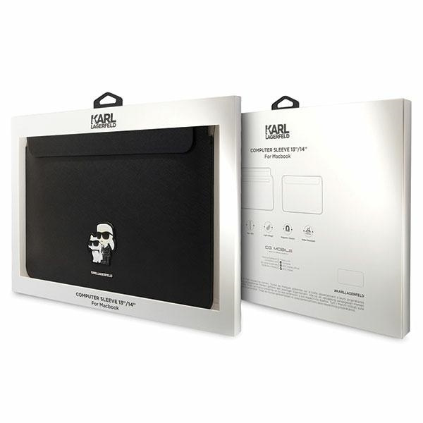 Karl Lagerfeld Sleeve KLCS14SAKCPMK 14 inch black Saffiano Karl&Choupette
