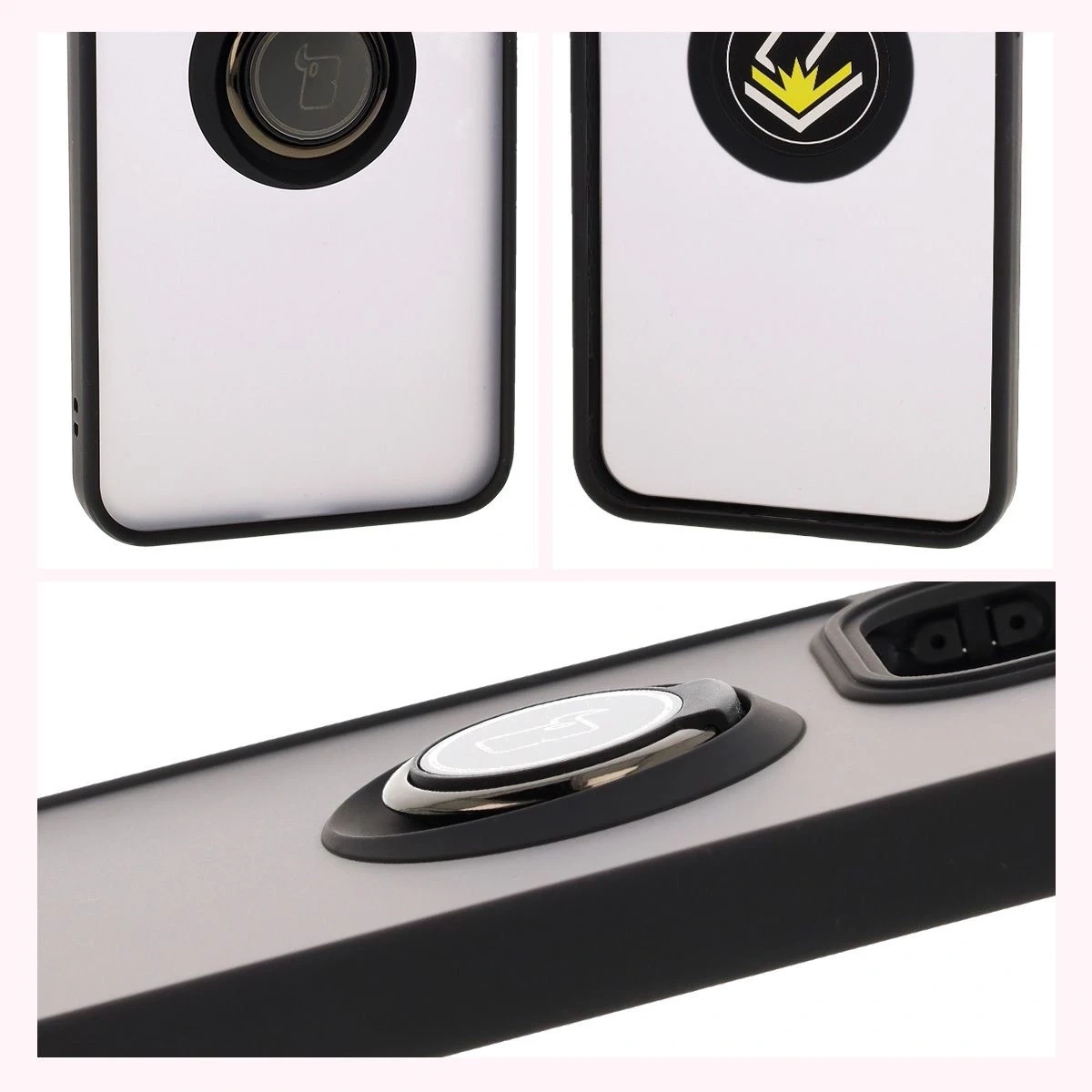 Bizon Case Hybrid Ring Oppo Reno13 Pro smoked with a black frame