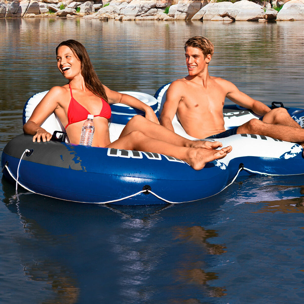 Inflatable Wheel Intex River Run 2 Blue White 243 x 51 x 157 cm (3 Units)
