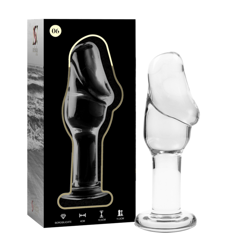 NEBULA SERIES BY IBIZA - MODEL 6 ANAL PLUG BOROSILICATE GLASS 12.5 X 4 CM CLEAR