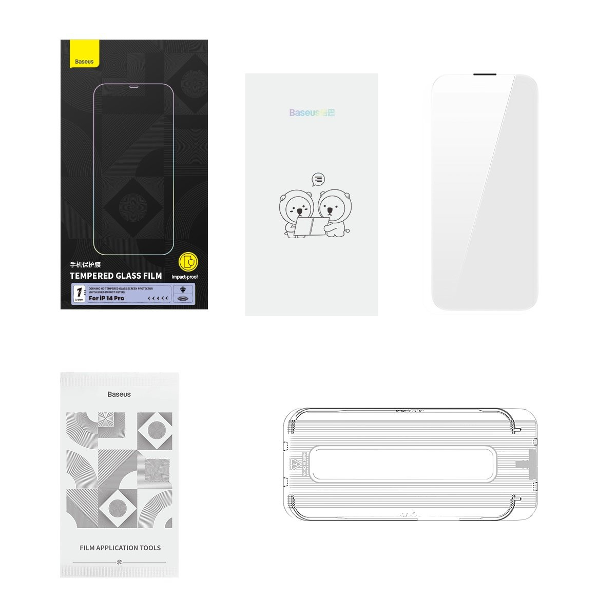 Baseus 0.4mm Corning HD Glass Apple iPhone 14 Pro with dust filter