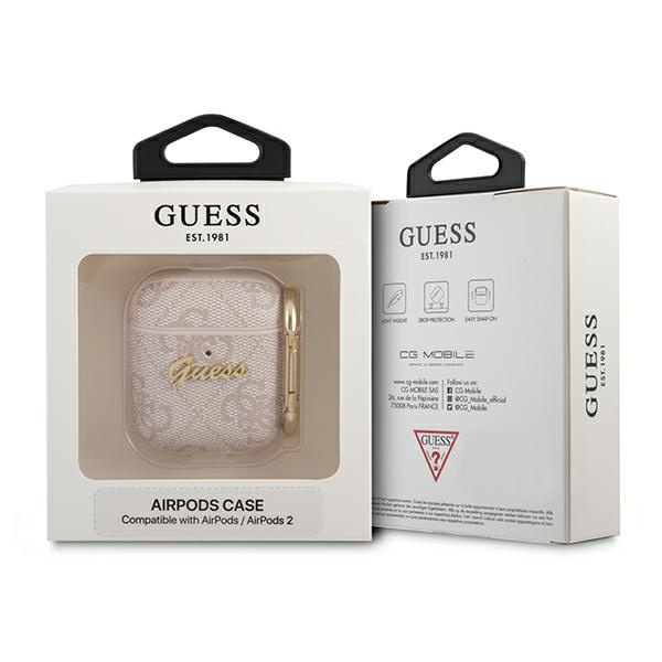 Guess GUA24GSMP Apple AirPods cover pink 4G Script Metal Collection