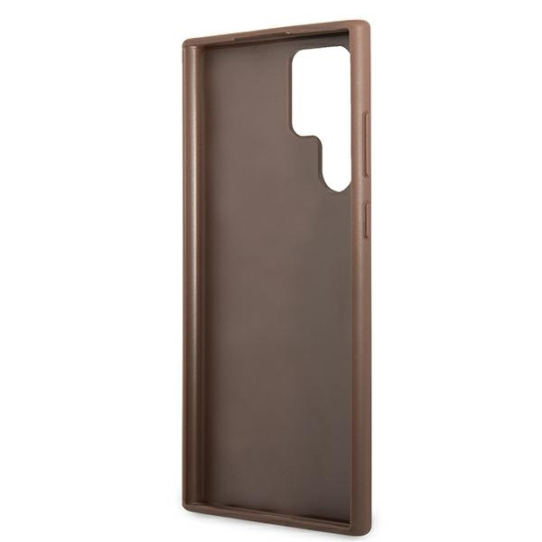Guess GUHCS22LG4GFBR Samsung Galaxy S22 Ultra brown hard case 4G Metal Gold Logo