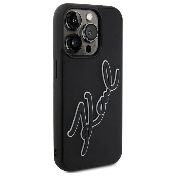 Karl Lagerfeld KLHCP15L3DRKSDLK Apple iPhone 15 Pro hardcase 3D Rubber Signature black