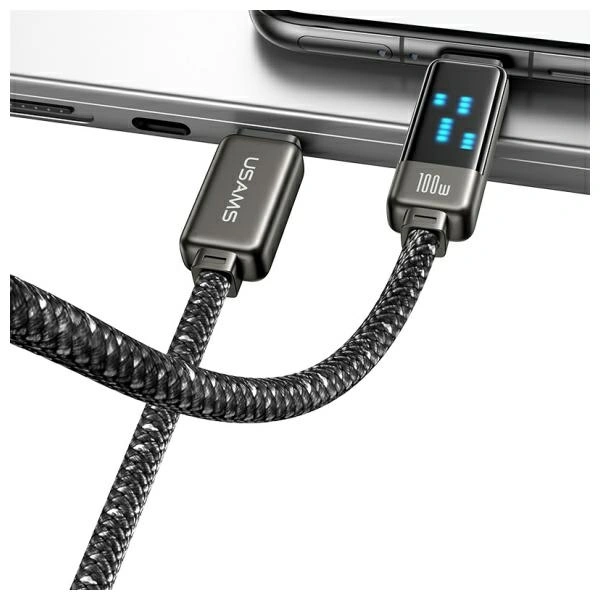 USAMS USB-C / USB-C cable 100W 1.2m Zinc Alloy Fast Charging Data Cable Meteor Series