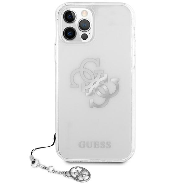 Guess GUHCP12LKS4GSI Apple iPhone 12 Pro Max Transparent hardcase 4G Silver Charms Collection
