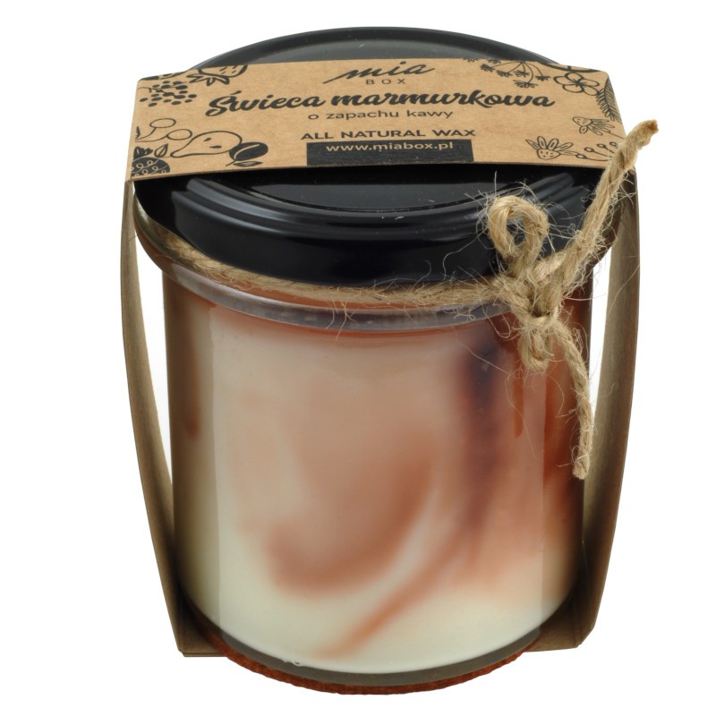 MIA BOX Świeca sojowa marmurkowa o zapachu Kawy 240g