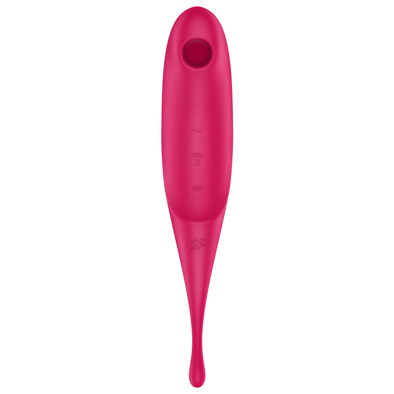 SATISFYER TWIRLING PRO AIR PULSE STIMULATOR & VIBRATOR - RED