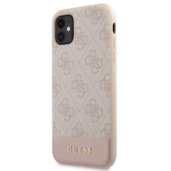 Guess GUHCN61G4GLPI Apple iPhone 11 pink hardcase 4G Stripe Collection