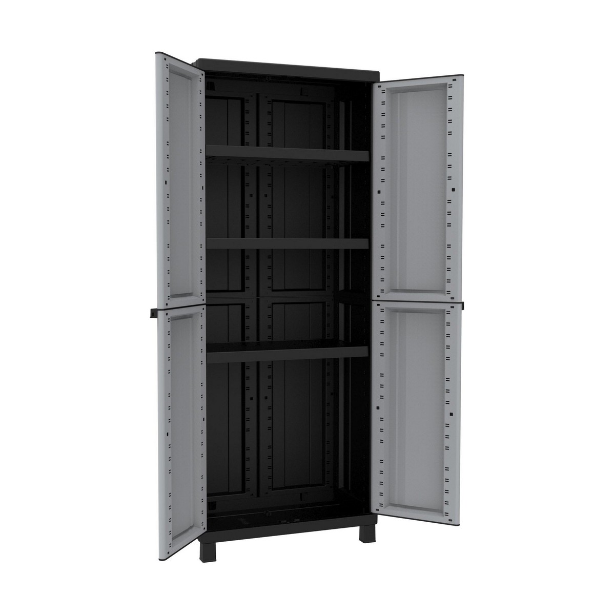 Cupboard Terry Black/Grey Resin (68 X 39 X 170 CM)