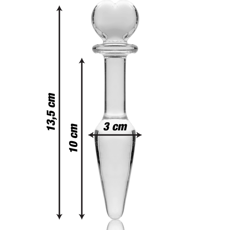 NEBULA SERIES BY IBIZA - MODEL 7 ANAL PLUG BOROSILICATE GLASS 13.5 X 3 CM CLEAR