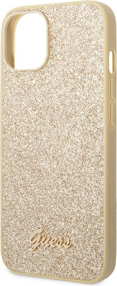 Guess GUHCP14SHGGSHD Apple iPhone 14 gold hard case Glitter Script