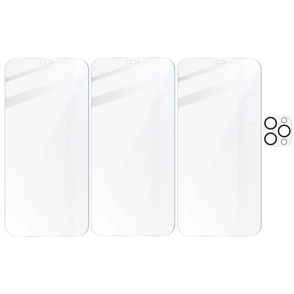 BIZON Clear 3x screen glass + camera glass Apple iPhone 12 Pro