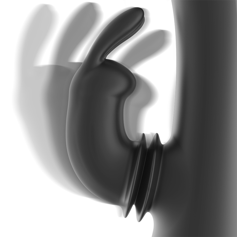 BLACK&SILVER- DJ. ADAM RECHARGEABLE SILICONE RABBIT STIMULATOR BLACK