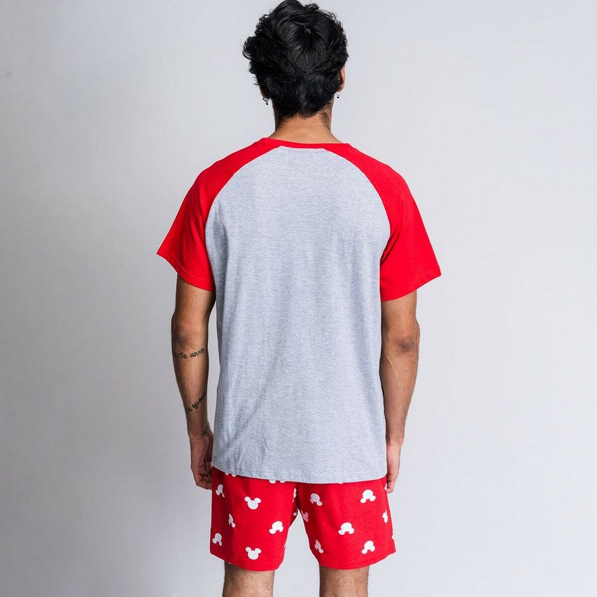 Summer Pyjama Mickey Mouse Red Grey Men