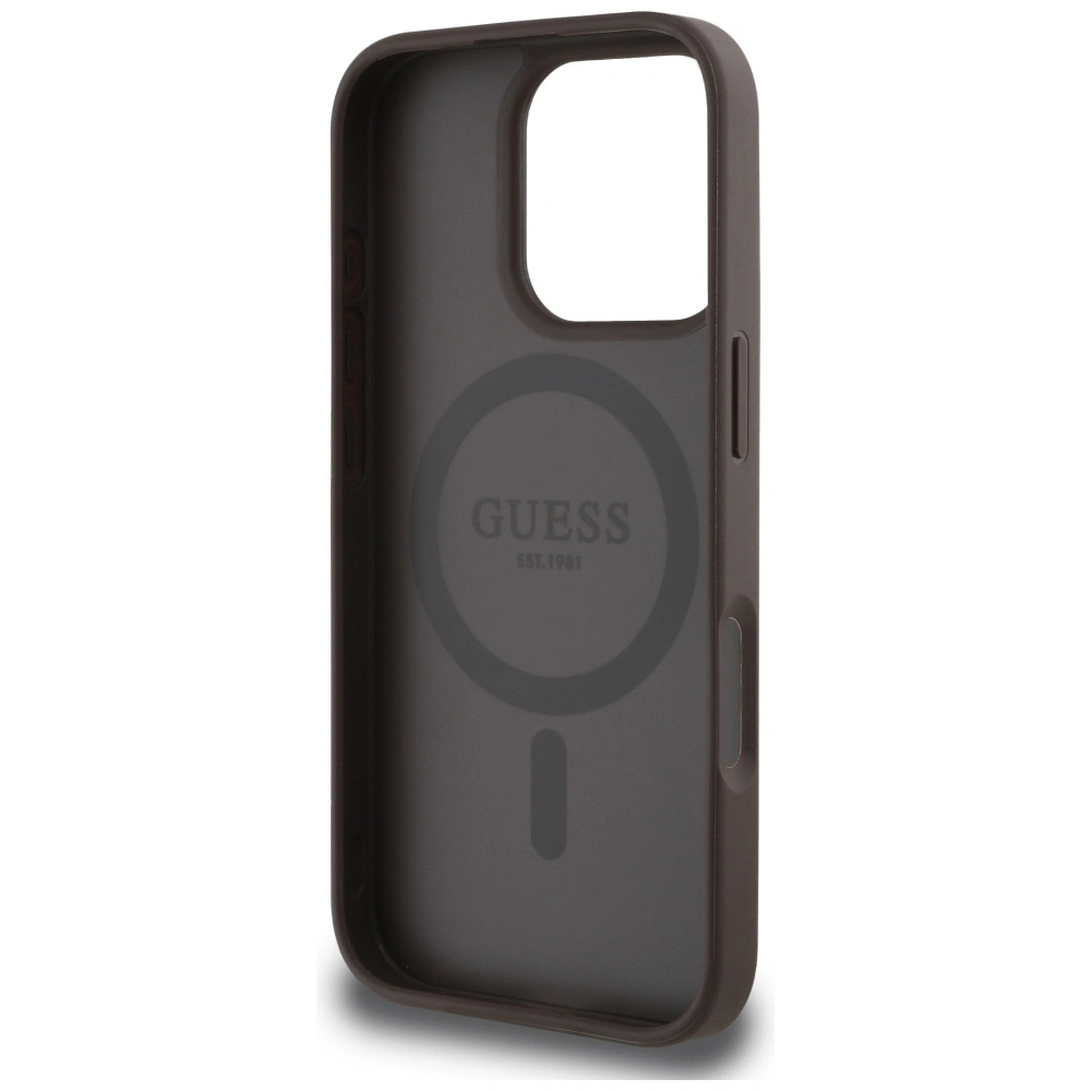 Guess 4G Circle Classic Logo MagSafe Apple iPhone 16 Pro brown