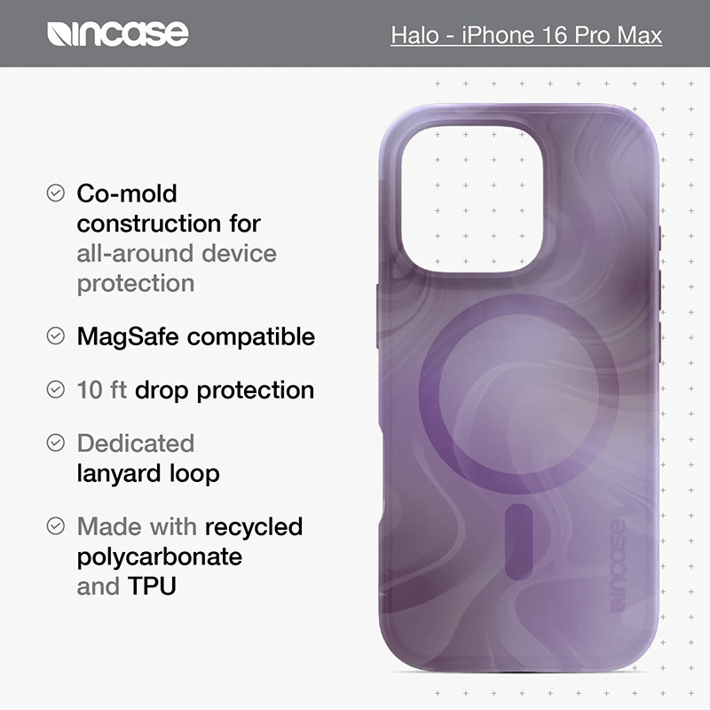 Etui Incase Halo Case MagSafe do Apple iPhone 16 Pro Max (Oil Slick Lilac)