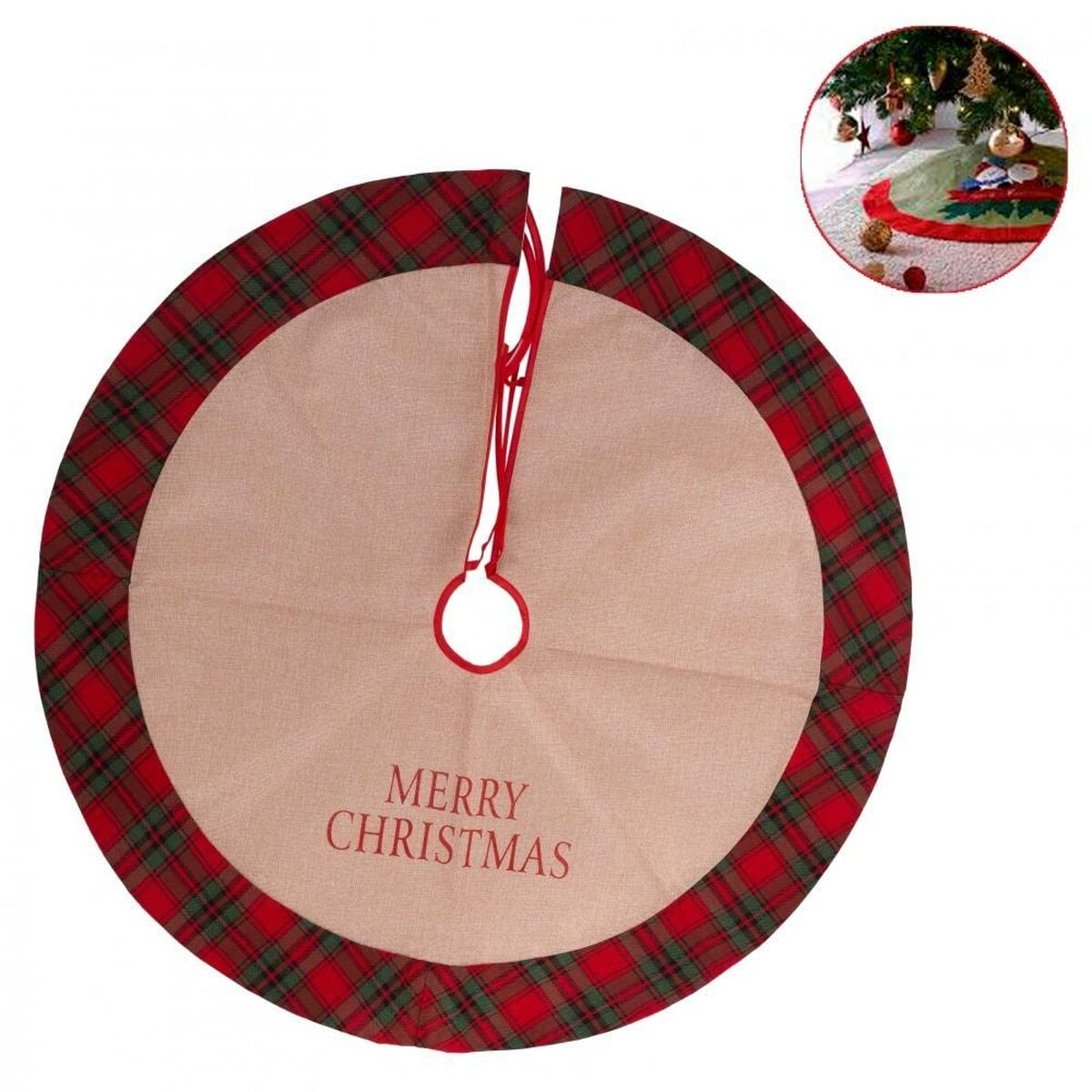 Christmas tree skirt Jute 90 cm