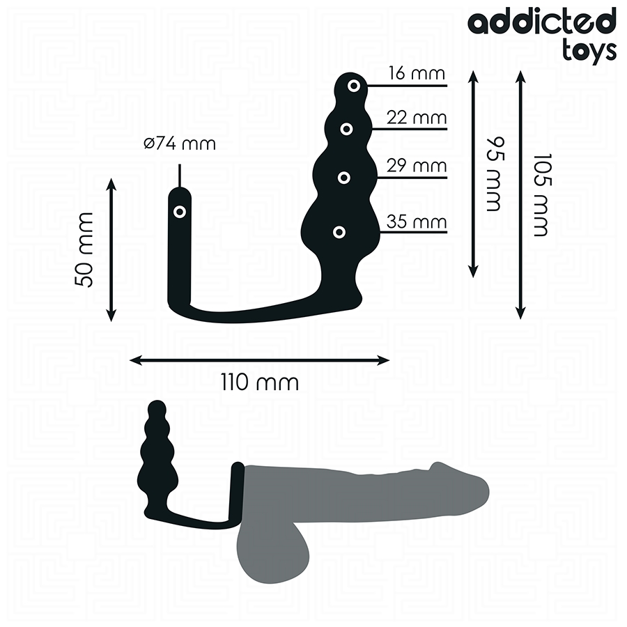 ADDICTED TOYS - ANAL PLUG WITH RING SILICONE MODEL 5