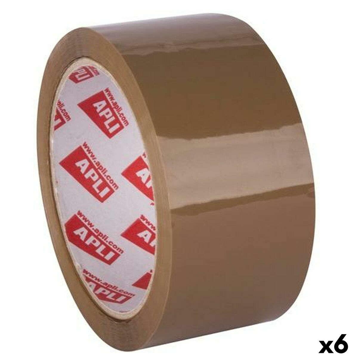 Taśma przylepna Apli 48 mm x 66 m Brązowy (6 Sztuk)