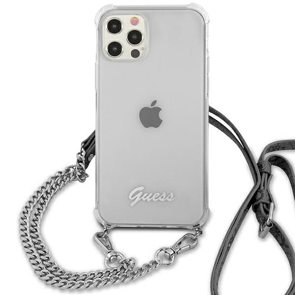 Guess GUHCP12LKC4GSSI Apple iPhone 12 Pro Max Transparent hardcase 4G Silver Chain
