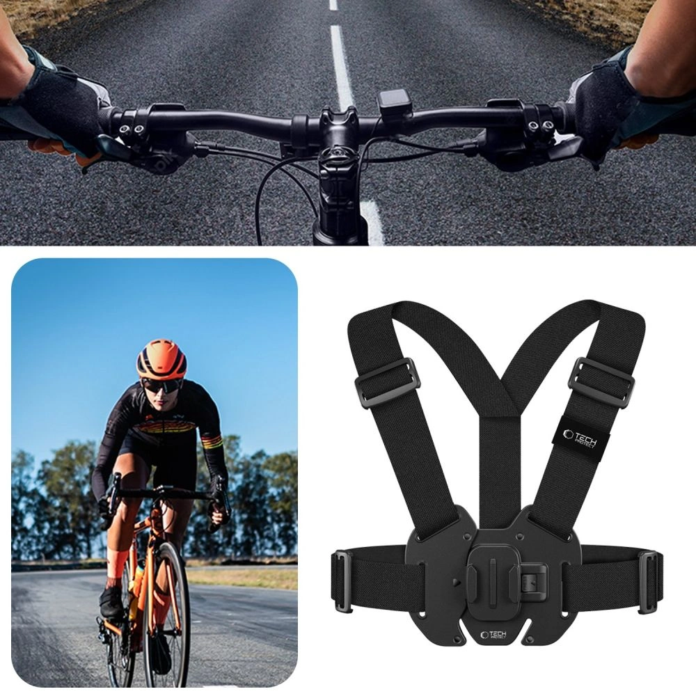 Tech-Protect GA100 Chest Mount GOPRO / DJI Black